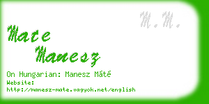 mate manesz business card