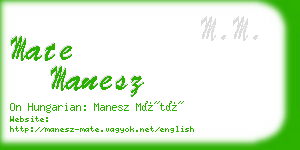 mate manesz business card